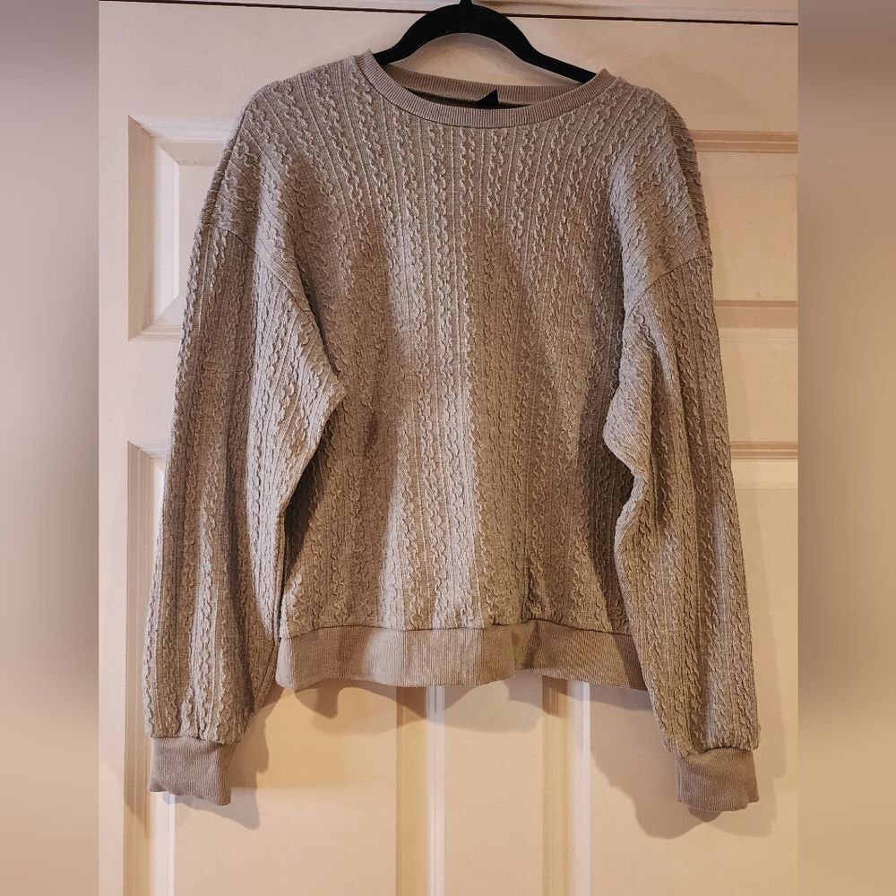 Shein stretchy gray textured sweater top M
